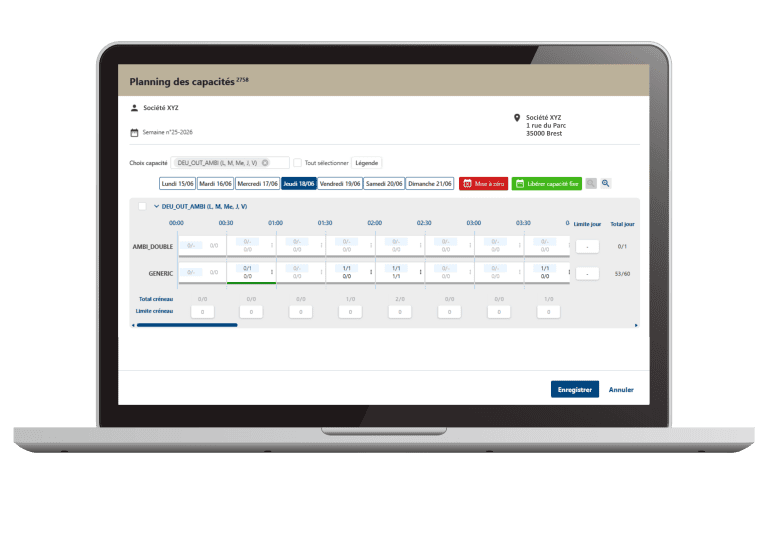 Capacités & RDV, solution ACSEP de gestion des rendez-vous transport et des capacités des sites logistiques